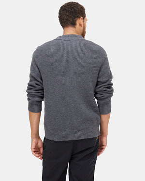 Blue Men's Organic Cotton Knit Cardigan