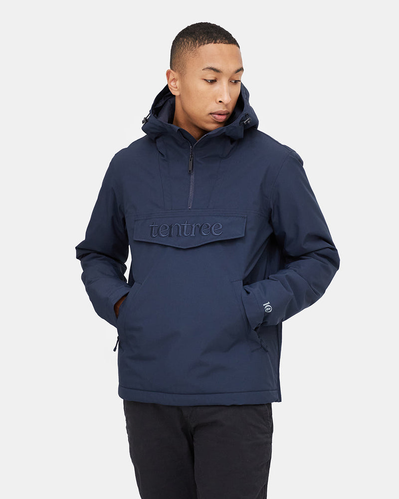 Blue Men's Pullover Anorak Rain Jacket