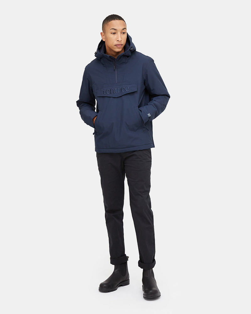 Blue Men's Pullover Anorak Rain Jacket