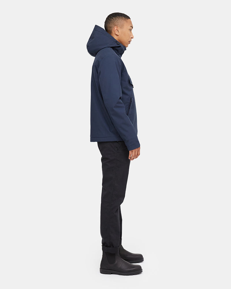 Blue Men's Pullover Anorak Rain Jacket