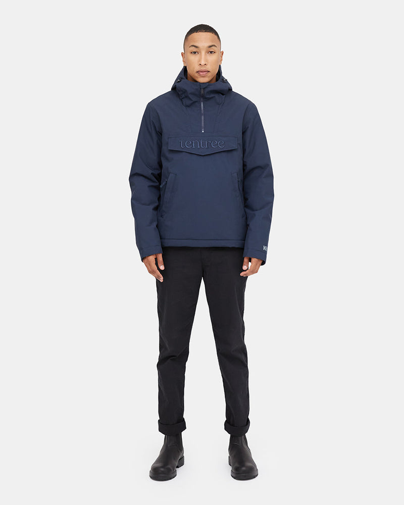 Blue Men's Pullover Anorak Rain Jacket