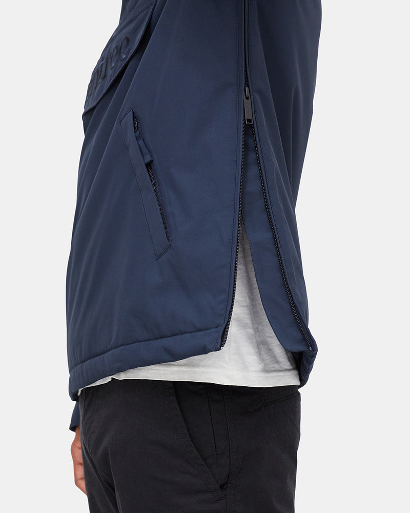 Blue Men's Pullover Anorak Rain Jacket