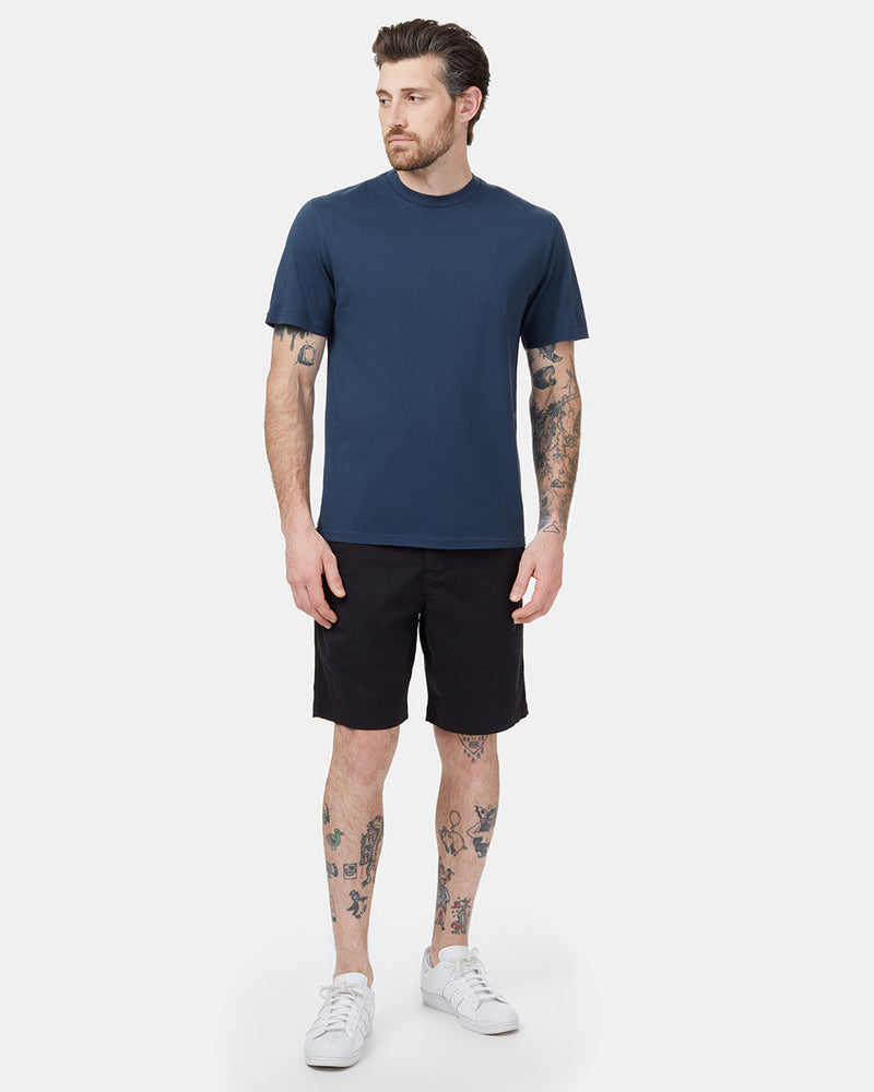 Blue Men's Short Sleeve Basic Tee