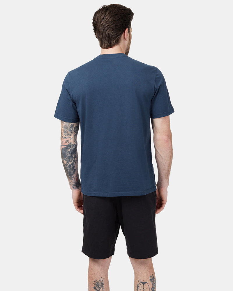 Blue Men's Short Sleeve Basic Tee
