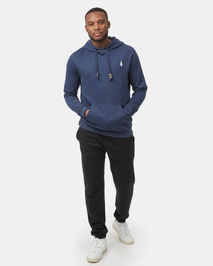 Blue Organic Fleece Pullover Hoodie