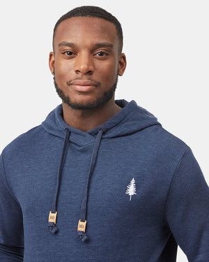 Blue Organic Fleece Pullover Hoodie