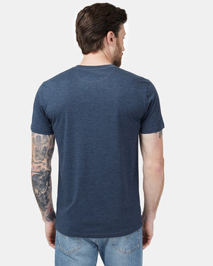 Blue Recycled Polyester Crew Neck Tee