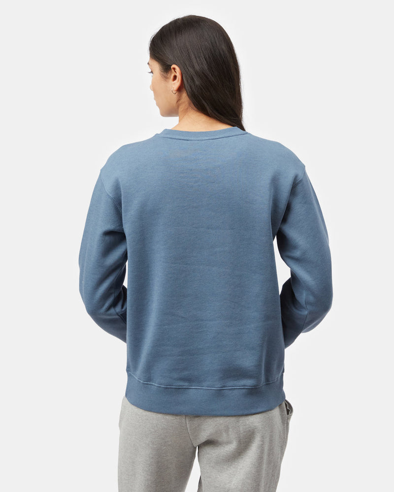 Blue Women's Embroidered Crew Neck