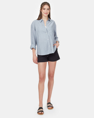 Blue Women's Hemp Button-Up