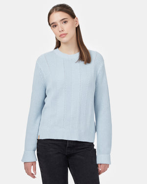 Blue Women's Organic Cotton Crew Neck Sweater