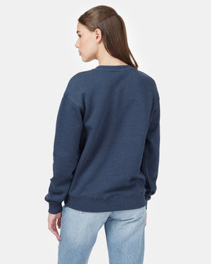 Blue Women's Organic Cotton Crew Neck Sweatshirt