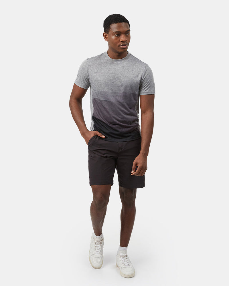 Blue,Gray Sports Wear T-Shirt