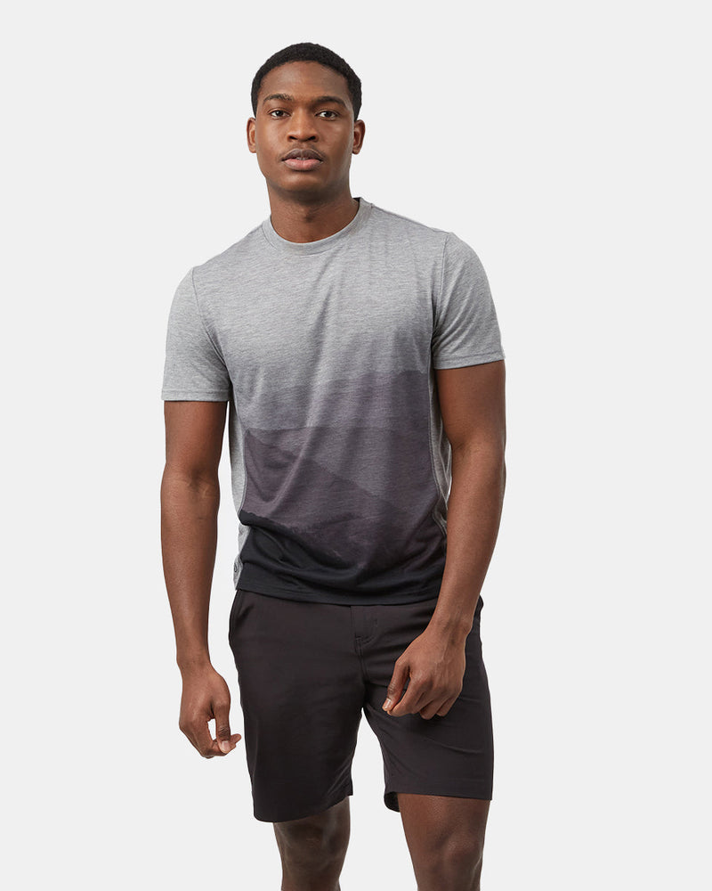 Blue,Gray Sports Wear T-Shirt
