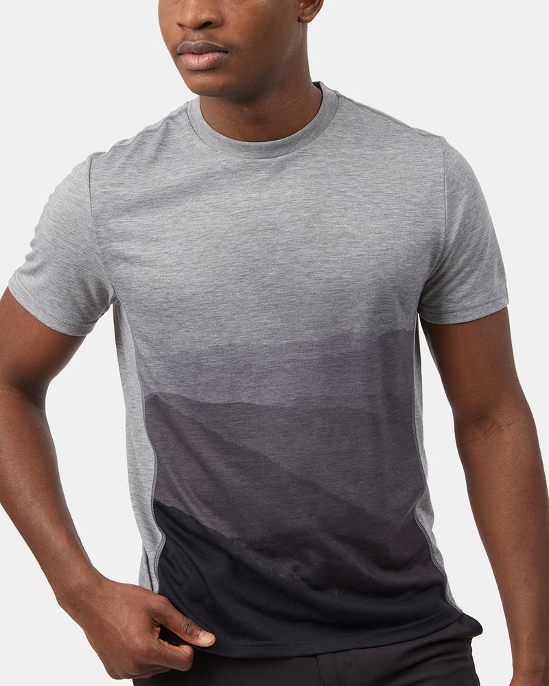Blue,Gray Sports Wear T-Shirt