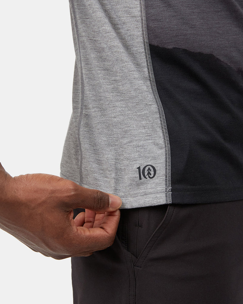 Blue,Gray Sports Wear T-Shirt