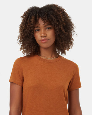 Brown-Recycled-Polyester-Crew-Neck-T-Shirt