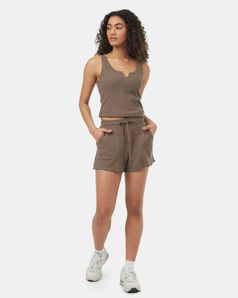 Brown-Stretchy-Cotton-Shorts
