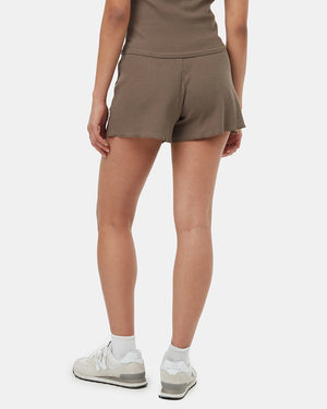 Brown-Stretchy-Cotton-Shorts