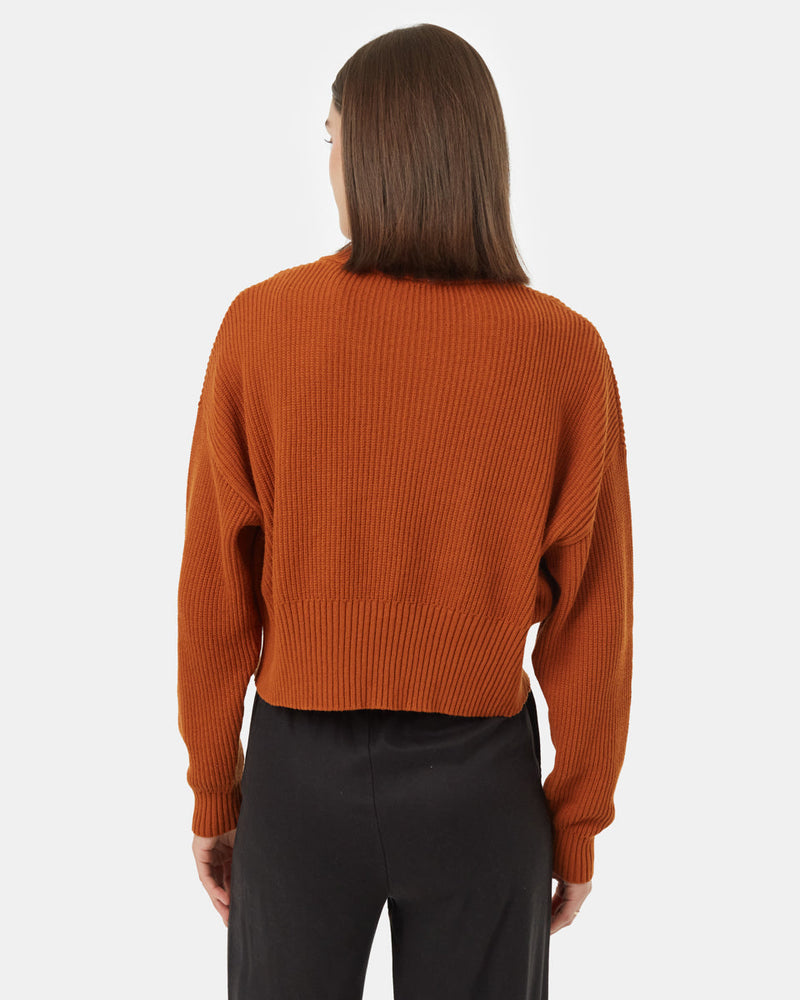 Brown-Women_s-Eco-Friendly-Quarter-Zip-Cropped-Longsleeve-Top