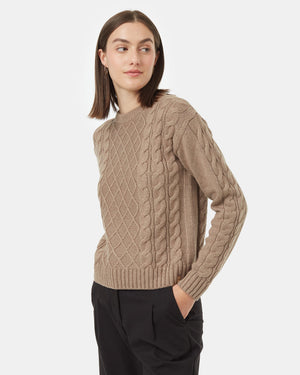 Brown-Women_s-Knit-Wool-Ribbed-Jumper