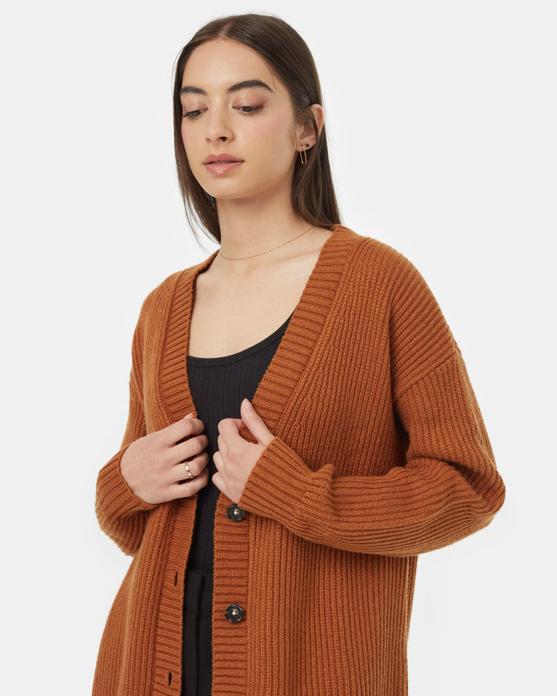 Brown-Women_s-Oversized-LongWool-Cardigan