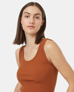 Brown-Women_s-Ribbed-Tank-Top