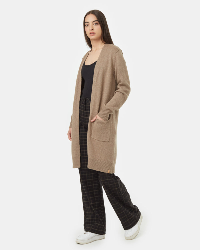 Brown-Women_s-Wool-Mid-Length-Cardigan