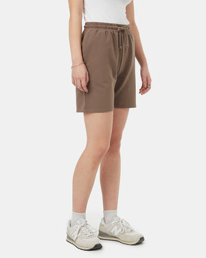 Brown-Womens-High-Rise-Sweat-Shorts