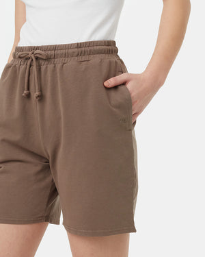 Brown-Womens-High-Rise-Sweat-Shorts