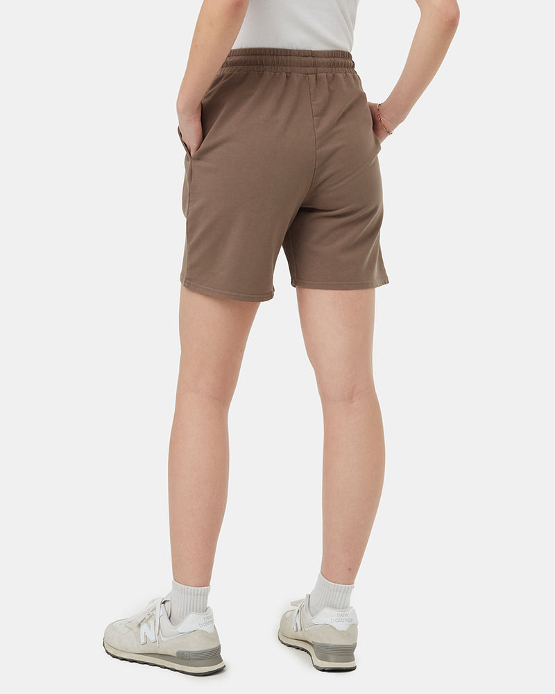 Brown-Womens-High-Rise-Sweat-Shorts