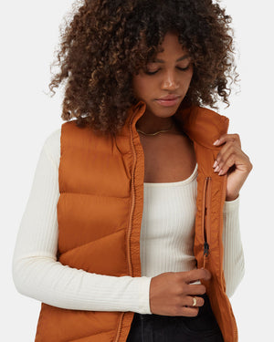 Brown-Womens-Recycled-Polyester-Insulated-Puffer-Vest