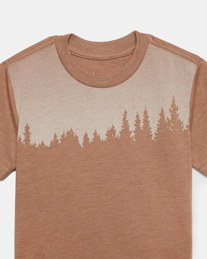 Brown Kids Recycled Polyester Graphic Tee