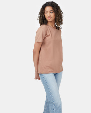 Brown Organic Cotton Crew Neck T-Shirt