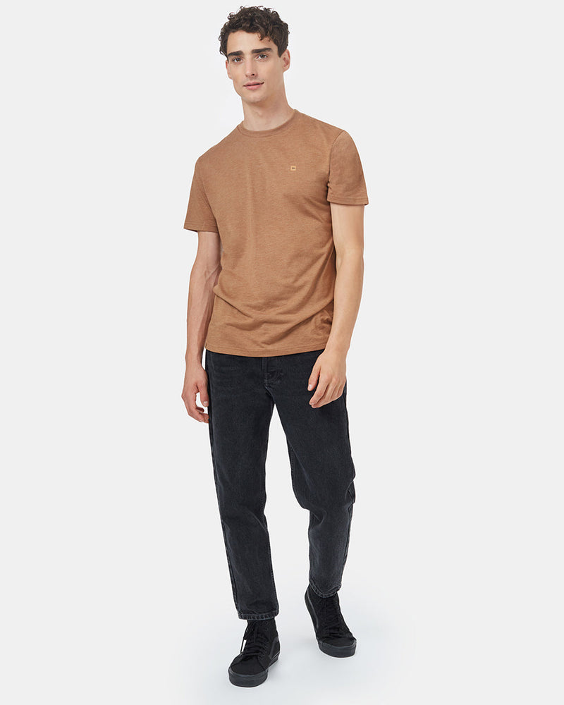 Brown Recycled Polyester Crew Neck Tee