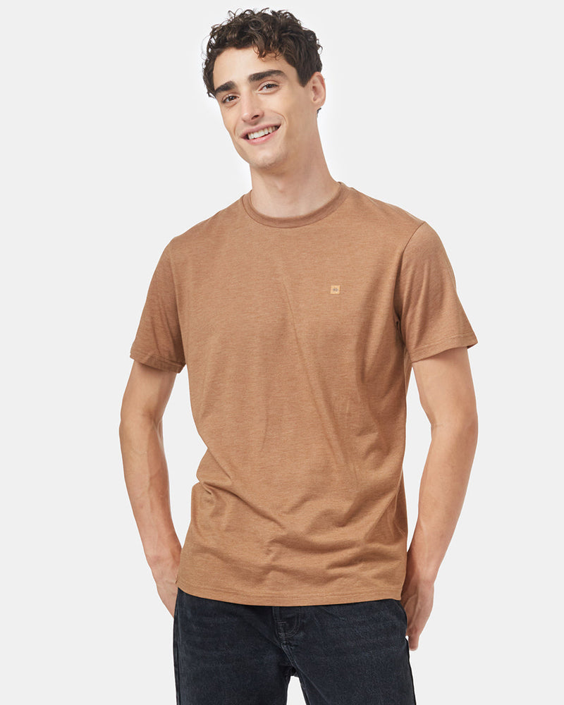 Brown Recycled Polyester Crew Neck Tee