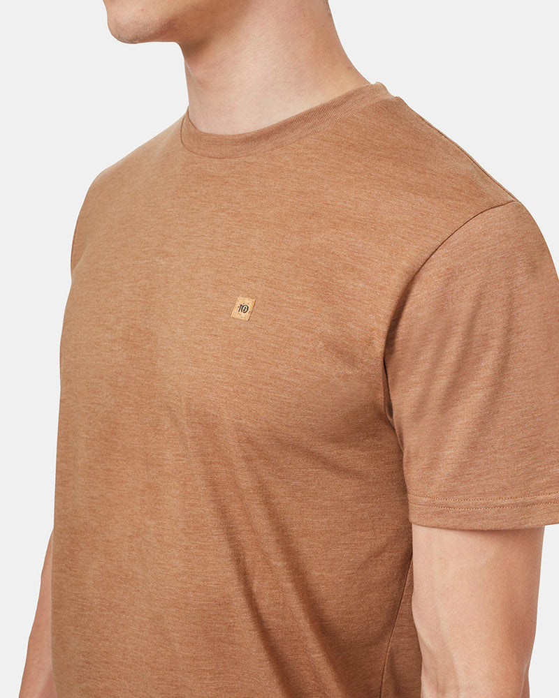 Brown Recycled Polyester Crew Neck Tee