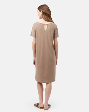 Brown Women's Long T-Shirt Dress