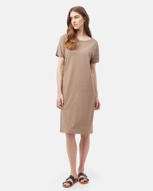 Brown Women's Long T-Shirt Dress