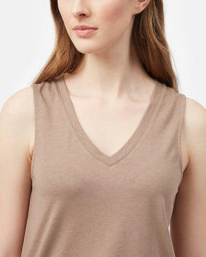 Brown Women's Recycled V-Neck Tank Top