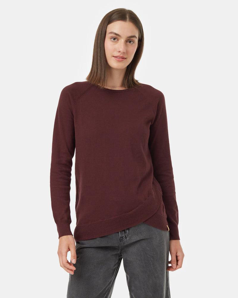 Burgundy-Women_s-Longsleeve-Crossover-Jumper