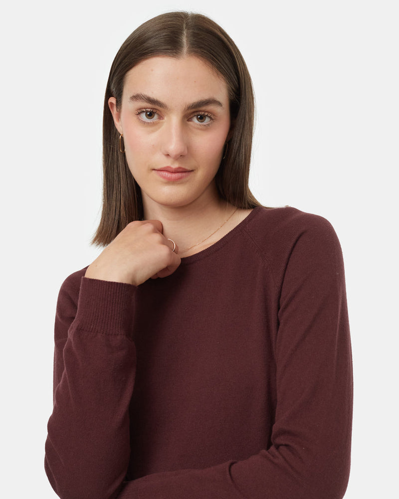 Burgundy-Women_s-Longsleeve-Crossover-Jumper