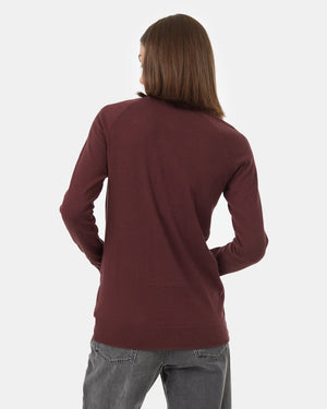 Burgundy-Women_s-Longsleeve-Crossover-Jumper