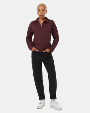 Burgundy-Women_s-Quarter-Zip-Sweatshirt