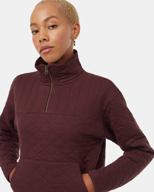 Burgundy-Women_s-Quarter-Zip-Sweatshirt