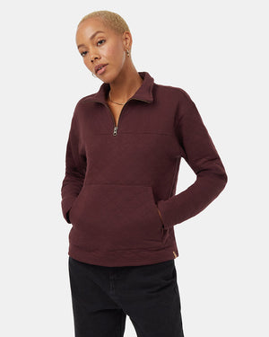 Burgundy-Women_s-Quarter-Zip-Sweatshirt