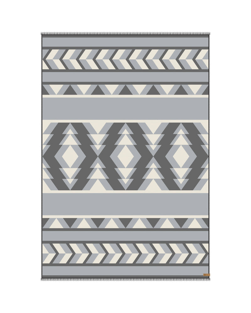 White Organic Cotton Pattern Blanket Scarf