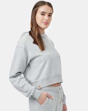 Gray Organic Fleece Cropped Pullover