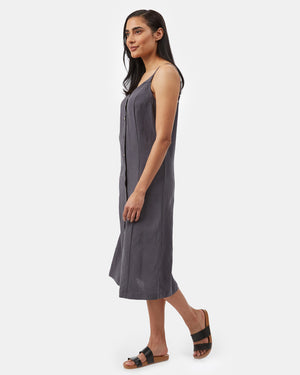 Gray Women's Button V-Neck Tank Dress