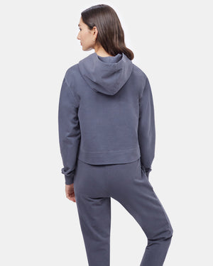 Gray Cropped Hoodie