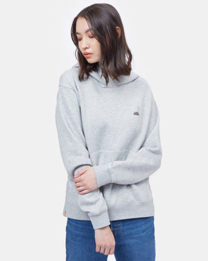 Gray Embroidered Pullover Hoodie